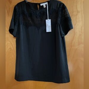 The White Company Lace Panel Top Black NWT Size 4